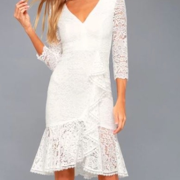 Lulus Dresses & Skirts - Lulus white lace dress size Large